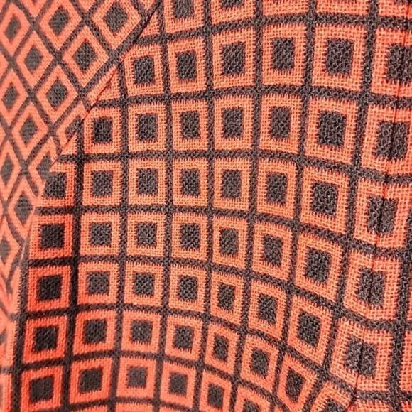 Adrienne Vittadini Womens Retro Print Wool Blend Cape Jacket size 4 Orange - Picture 15 of 15